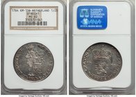 Utrecht. Provincial silver 1/2 Ducat 1764 MS62 NGC, KM116. Stunningly brilliant and presently outmatched by only a single piece at NGC, the surfaces a...