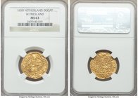 West Friesland. Provincial gold Ducat 1650 MS63 NGC, KM16. Undeniably alluring in this Mint State condition, with ample luster residing in the fields ...