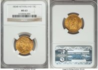 Willem I gold 10 Gulden 1824-B MS63 NGC, Brussels mint, KM56.

HID09801242017
