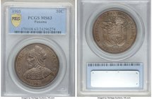 Republic 50 Centesimos 1905 MS63 PCGS, KM5. Consistently steel-toned with underlying luster, strong eye appeal resulting.

HID09801242017