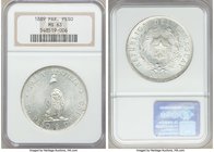 Republic Peso 1889 MS63 NGC, Buenos Aires mint, KM5. An impressively original rendition of this instantly recognizable type, some stray bagmarks in th...
