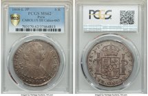 Charles IV 8 Reales 1808 LM-JP MS62 PCGS, Lima mint, KM97, Cal-665. Dressed in a velveteen silvery patina with clear underlying luster evident. 

HI...
