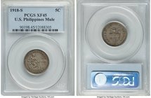 USA Administration Mule 5 Centavos 1918-S XF45 PCGS, San Francisco mint, KM173, Basso-113a, Allen-4.08b. The existence of this mule has been known in ...