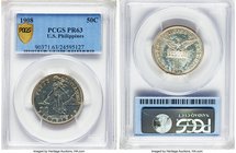 USA Administration Proof 50 Centavos 1908 PR63 PCGS, KM171. Mintage: 500. An always desirable Filipino Proof with shimmering silver devices and a grea...