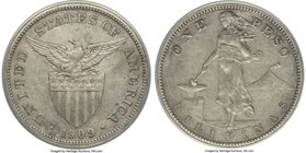 USA Administration Peso 1909-S/S/S AU50 Details (Cleaned) ANACS, San Francisco mint, KM172, Allen-17.04b. One of a number of this very rare triple-pun...