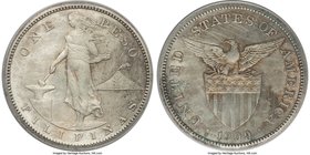 USA Administration Peso 1909-S/S/S Genuine (Cleaned) PCGS, San Francisco mint, KM172, Allen-17.04b. A sibling to the other three examples in this sale...