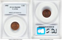 USA Administration 3-Piece Lot of Certified Proofs 1905, 1) 1/2 Centavo - PR65 Red and Brown PCGS, KM162 2) Centavo - PR65 Red and Brown NGC, KM163 3)...