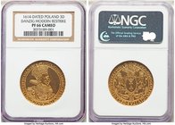 People's Republic gold Proof Restrike "Danzig" 3 Ducats 1614 (2003) PR66 Cameo NGC, KM-Unl. Produced in the style of the highly coveted multiple ducat...