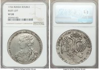Catherine I Rouble 1726 VF20 NGC, Moscow mint, KM168, Bit-17. Narrow tail variety. A characteristically low-grade type, the present offering however f...