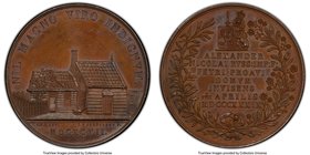 Nicholas I bronzed Specimen "Visit of Alexander II to the House of Peter I at Saardam" Medal 1839 SP64 PCGS, Diakov-557.1 (R2). 41mm. By J. P. Schoube...