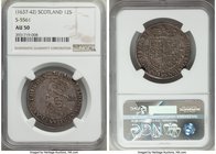 Charles I 12 Shillings ND (1637-1642) AU50 NGC, Edinburgh mint, Third coinage, Falconer's second issue with F and thistle, KM85, S-5561. Lavender gray...