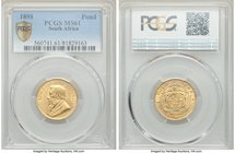 Republic gold Pond 1898 MS61 PCGS, Pretoria mint, KM10.2. Satiny with residual luster. 

HID09801242017