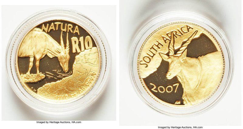 Republic gold 4-Piece Uncertified "Natura" Proof Set 2007, KM-PS41, Hern-NAT66. ...
