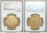 Charles III gold 8 Escudos 1788 S-C XF45 NGC, Seville mint, KM409.2a. Point after "R" variety. Obverse lamination. 

HID09801242017