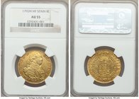 Charles IV gold 4 Escudos 1792 M-MF AU55 NGC, Madrid mint, KM436.1. Bold strike light red-orange toning at peripheries. 

HID09801242017