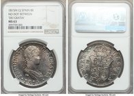 Ferdinand VII 8 Reales 1815 M-GJ MS63 NGC, Madrid mint, KM466.3. No dot between DEI GRATIA variety. Fully struck lacking in no detail, luster pervades...