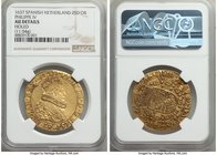 Brabant. Philip IV gold 2 Souverain d'Or 1637 AU Details (Holed) NGC, Antwerp mint, hand mm, KM64.2. 11.04gm. Holed at 11 o'clock, antique gold in col...