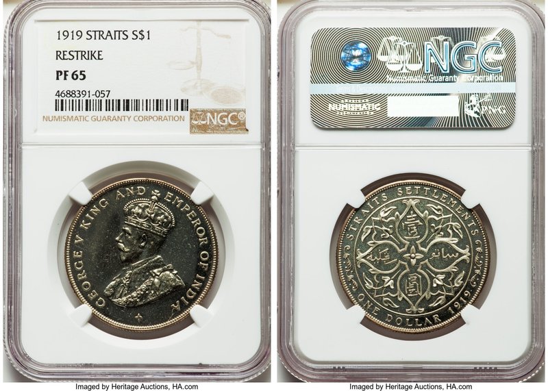 British Colony. George V Proof Restrike Dollar 1919 PR65 NGC, KM33. Restrike, wa...