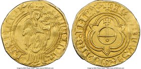 Basel. Free Imperial City gold Goldgulden ND (1452-1478) XF40 NGC, Fr-9, HMZ-2-49i. 3.17gm. With the name and titles of Friedrich III as emperor. +FRI...