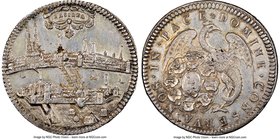 Basel. City "City View" Taler ND (c. 1700's) AU55 NGC, KM129, Dav-1747A. Boldly struck, small flan defects, light red-gold toning on mostly white fiel...