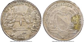 Zurich. Canton "City View" Taler 1790 AU55 NGC, KM176, Dav-1799. Nicely struck city view scene and light olive-gray toning both accentuate the intrica...