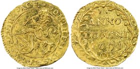 Zurich. Canton gold 1/4 Ducat 1671 MS63 NGC, KM98, Fr-468, HMZ-2-1144j. Undeniably choice with a delightful brightness about the fields, few marks of ...