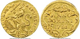 Zurich. Canton gold 1/4 Ducat 1761/58 MS62 NGC, KM138, Fr-488, HMZ-2-1163ff. Handsomely preserved for the type and very nearly choice, the overdate cl...