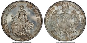 Confederation "Bern Shooting Festival" 5 Francs 1885 MS65 PCGS, KMX-S17. Issued for the Shooting festival held in Bern in 1885. Mint bloom luster, lig...