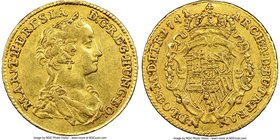 Maria Theresa gold Ducat 1741 XF45 NGC, Karlsburg mint, KM598, Fr-542. A scarce three-year type that maintains impressive appeal in spite of clear evi...