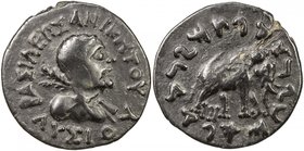 INDO-GREEK: Lysias, ca. 120-110 BC, AE light unit (5.40g), Bop-9B, king's bust right, palm & club over his shoulder // elephant right, pleasing F-VF, ...