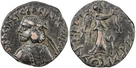 INDO-PARTHIAN: Orthagnes, ca. 25-55, AE tetradrachm (8.64g), Mitch-2557/58, diademed king's bust left // Nike, holding palm branch & diadem, lovely st...