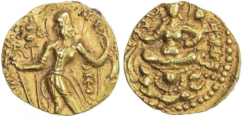 GUPTA: Kumaragupta I, 409-450/52, AV dinar (8.41g), Mitch-4830/33, Kumar Class I...