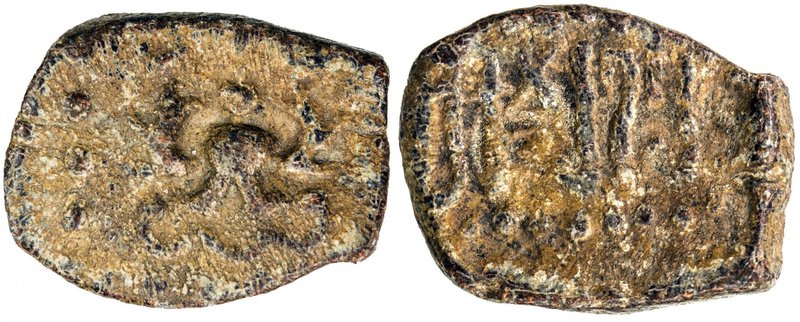 GUPTA: Kumaragupta I, 409-450/52, lead rectangular (1.66g), Pieper-890 (this pie...