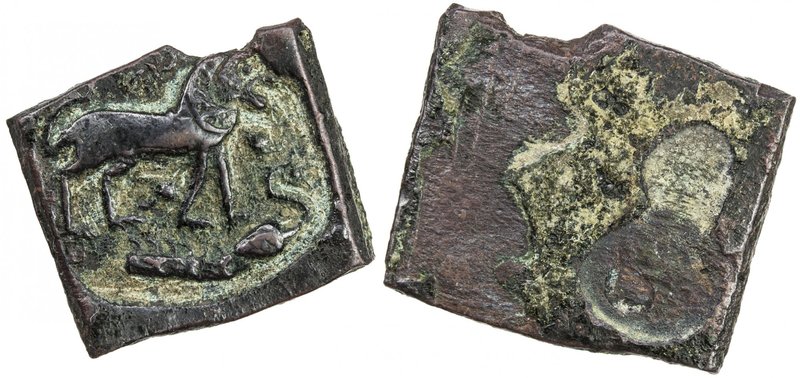 ANCIENT INDIA (CENTRAL): Anonymous, 1st century BC, AE square (3.05g), Pieper-24...