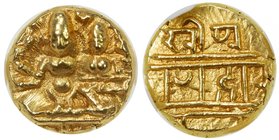 VIJAYANAGAR: Hari Hara II, 1377-1404, AV ½ pagoda, Mitch-412, Siva & Parvati seated // 3-line legend, a lovely example! NGC graded MS63.

 Estimate:...
