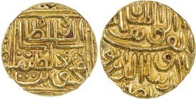 GUJARAT: Mahmud III, 1537-1553, AV tanka, NM, AH956, G-G412, date on obverse, above the name mahmud, a lovely quality example! NGC graded MS64.

 Es...