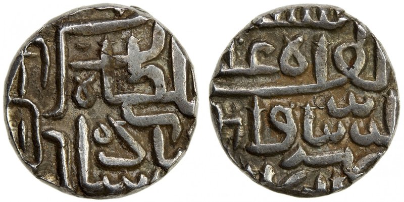 GUJARAT: Akbar, in Gujarat, 1572-1583, AR ½ rupee (5.74g), NM, AH"911", G-G645, ...
