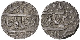 MUGHAL: Muhammad Shah, 1719-1748, AR rupee, Lakhnau, AH1123 (sic) year 2, KM-436.41, error date for 1132, bold strike, VF.

 Estimate: USD 100 - 140
