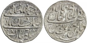 MUGHAL: Muhammad Shah, 1719-1748, AR nazarana rupee (11.26g), Shahjahanabad (Delhi), AH1135 year 5, KM-437B.2, one test ding at the rim, two tiny test...