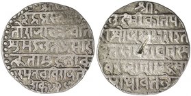 INDORE: Jaswant Rao, 1798-1811, AR nazarana rupee (11.18g), SE1728 (1806), KM-6, lengthy Devanagari legends on both sides, small lamination on the rev...