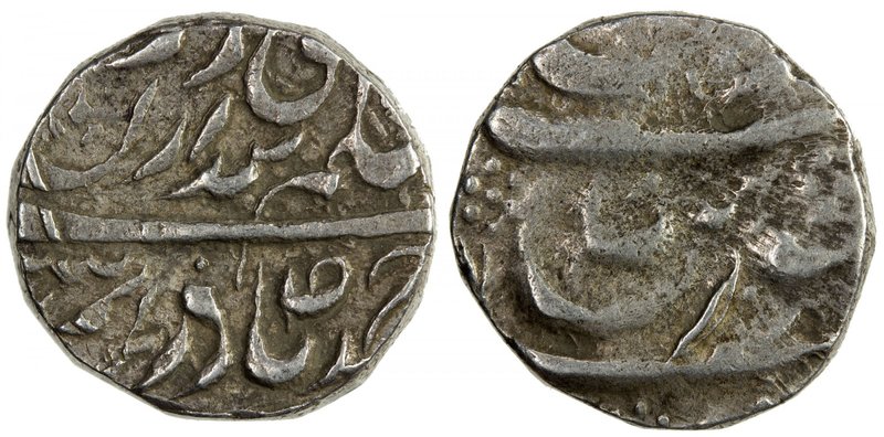 JIND: Raghubir Singh, 1864-1887, AR ahmadi rupee (11.04g) (Sahrind), ND, KM-5, T...
