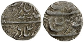 JIND: Raghubir Singh, 1864-1887, AR ahmadi rupee (11.04g) (Sahrind), ND, KM-5, Temple-19/20, struck from worn reverse die and fresh obverse die, which...