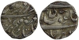 NABHA: Hira Singh, 1871-1911, AR gobindshahi rupee (10.99g), Nabha Lal, ND, Y-1, Herrli-15.03.04, Gobind Singh obverse couplet // leaf left of jalus ,...