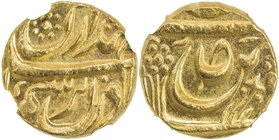 PATIALA: Amar Singh, 1765-1781, AV mohur (10.73g), "Sahrind", ND, Cr-"11", in the name of the Durrani sultan Ahmad Shah, superb strike, NGC graded MS6...