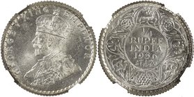 BRITISH INDIA: George V, 1910-1936, AR ¼ rupee, 1936(c), KM-518, S&W 8.173, full brillliant luster, NGC graded MS66.

 Estimate: USD 75 - 100