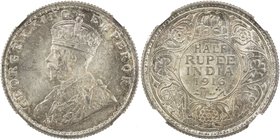 BRITISH INDIA: George V, 1910-1936, AR ½ rupee, 1916(c), KM-522, NGC graded MS63.

 Estimate: USD 100 - 150