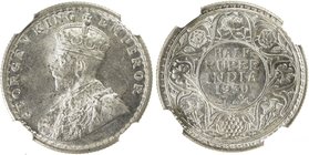 BRITISH INDIA: George V, 1910-1936, AR ½ rupee, 1930(c), KM-522, NGC graded MS63.

 Estimate: USD 75 - 100