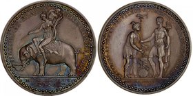 BRITISH INDIA: AR medal (25.46g), 1758 [1757], Pud-757.1, Eimer 655, Pingo 30, 40mm silver medal for the Victory of Lord Clive at Plassy by John Pingo...