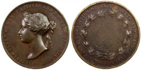 BRITISH INDIA: Victoria, Empress, 1876-1901, AE medal (30.66g), 1888, Pud-888.1, 39mm unsigned bronze medal for the Poona Exhibition of Native Arts an...