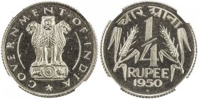 INDIA: Republic, ¼ rupee, 1950(b), KM-5, NGC graded PF65 CAM.

 Estimate: USD 100 - 150